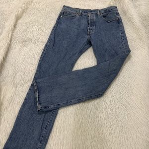 Levi’s men’s denim 501 button fly denim blue jeans size 34x34